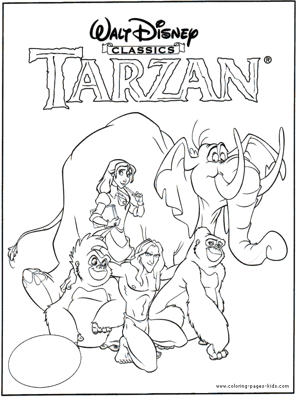 Tarzan color page, disney coloring pages, color plate, coloring sheet,printable coloring picture