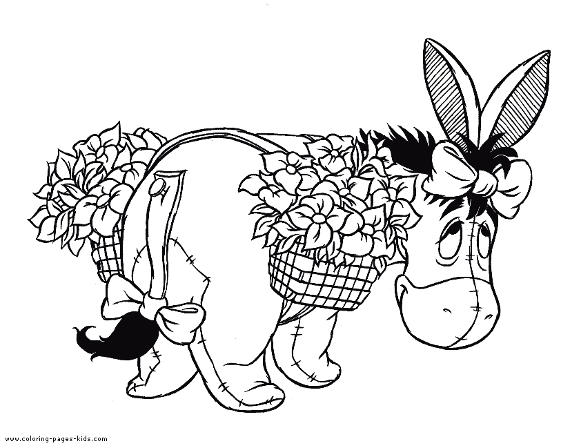 Eeyore Winnie the Pooh color page, disney coloring pages, color plate, coloring sheet,printable coloring picture