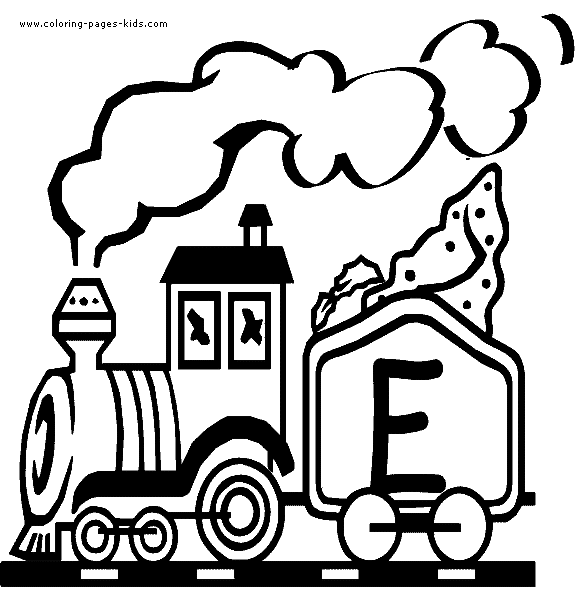 letter e coloring pages. Train letter E color page