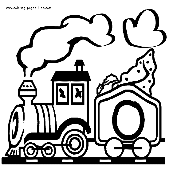 letter coloring sheet. Train letter O color page