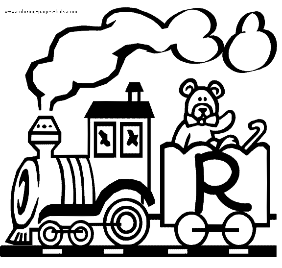 train letter alphabet color page, education school coloring pages, color plate, coloring sheet,printable coloring picture