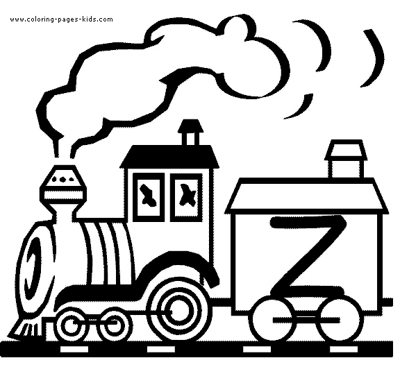 Train letter Z color page