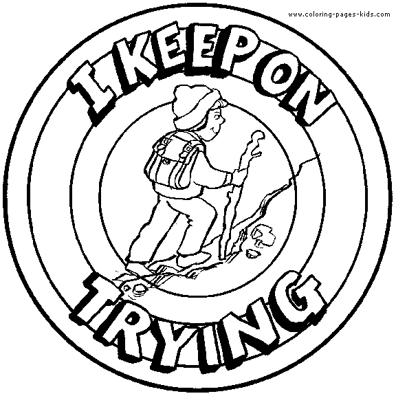 I keep on trying color page Morale Lesson color page, education school coloring pages, color plate, coloring sheet,printable coloring picture