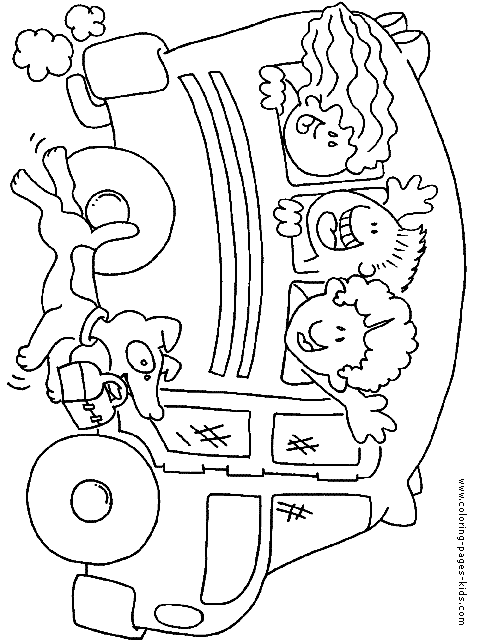 Free coloring pages of back to school bus