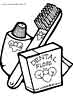 Toothbrush, Toothpaste and dental floss coloring page