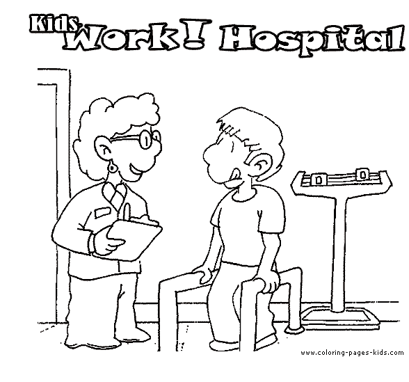 Doctors & Hospital coloring page, family people jobs coloring pages, color plate, coloring sheet,printable coloring picture