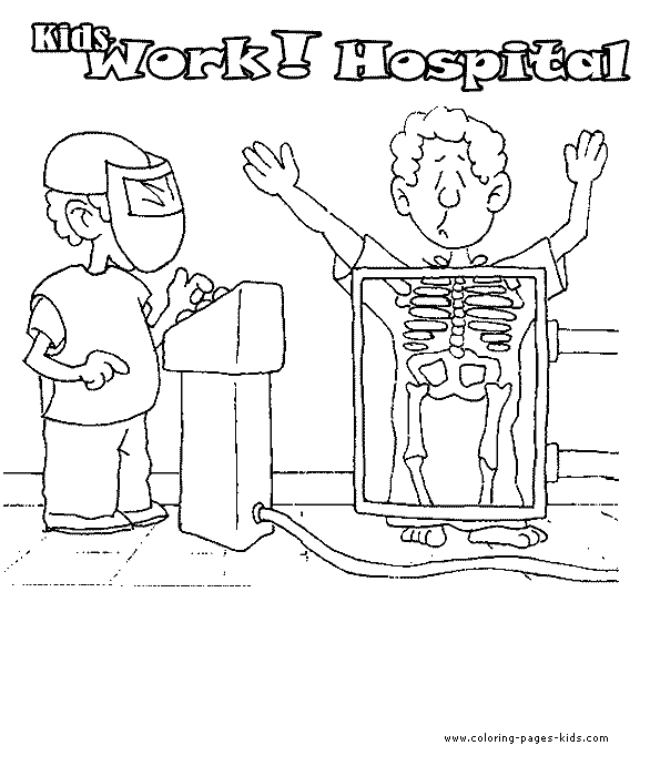 Kids Work! Hospital color page Dental Health Coloring Pages Kids. Kids Work! Hospital color page