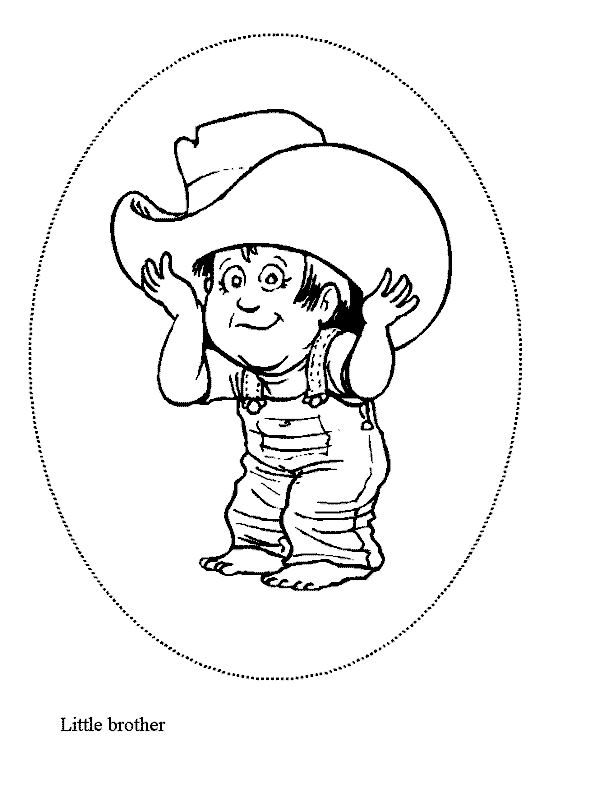 Little Brother Family color page, family people jobs coloring pages, color plate, coloring sheet,printable coloring picture