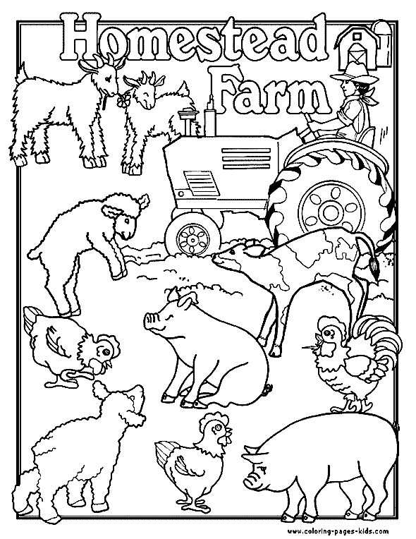 Homestead Farm Farm color page, family people jobs coloring pages, color plate, coloring sheet,printable coloring picture