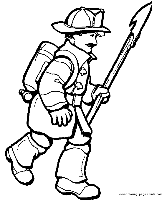fireman and policeman coloring pages - photo #5