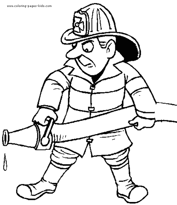 fireman color page, family people jobs coloring pages, color plate, coloring sheet,printable coloring picture