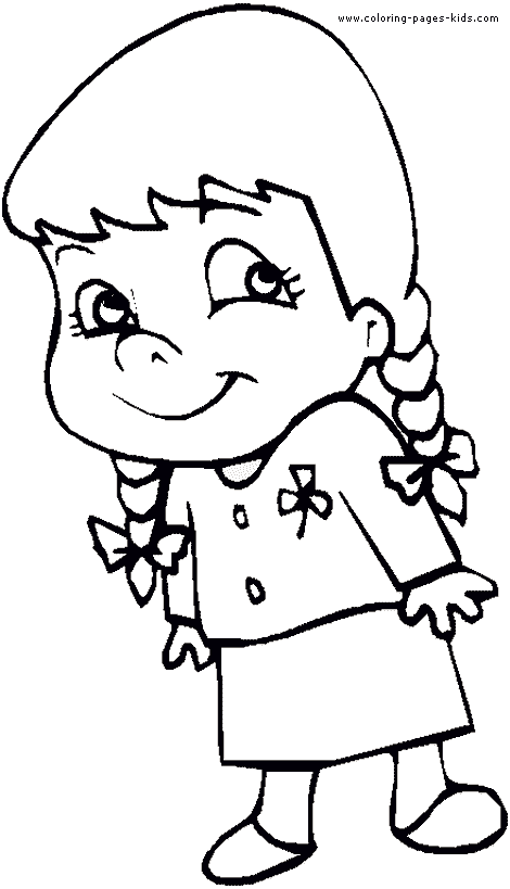 Girl color page  Free printable coloring sheets for kids.