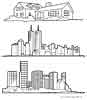 Free Houses and cities coloring pages