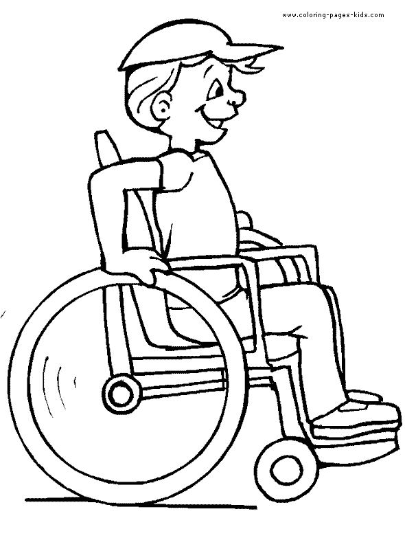 People with disabilities color page - Coloring pages for kids - Family