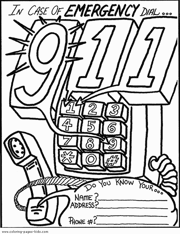 Police 911 color page Police color page, family people jobs coloring pages, color plate, coloring sheet,printable coloring picture