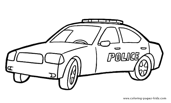 Police car color page coloring sheet