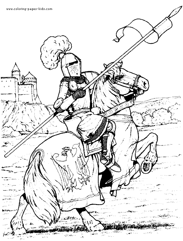 Castles Knights Color Page Coloring Pages Kids Fantasy Knight Armor