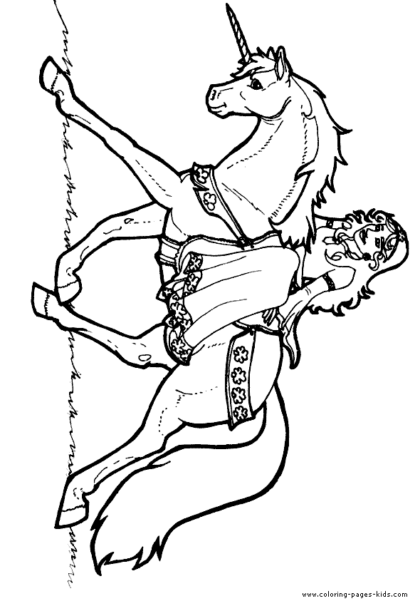 princesses coloring pages. Princess on a unicorn color