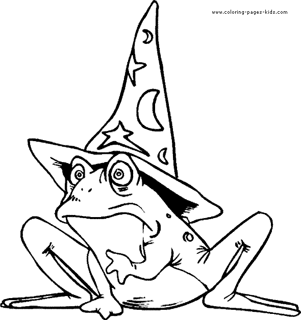 Frog wizzard color page wizard witch magic color page, fantasy medieval coloring pages, color plate, coloring sheet,printable coloring picture