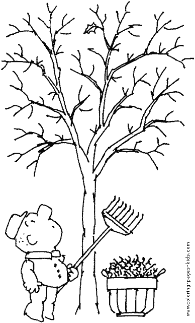 Tree without leaves in the Fall color page