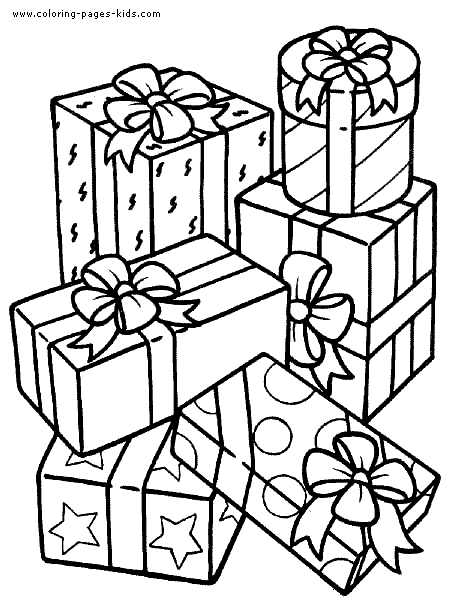 presents Birthday color page, holiday coloring pages, color plate, coloring sheet,printable color picture