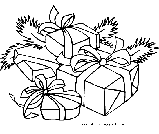 Christmas presents coloring page