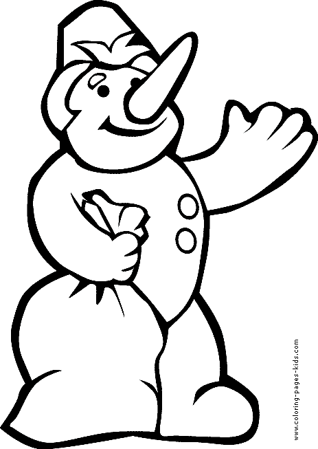 Snowman Christmas color page, holiday coloring pages, color plate, coloring sheet,printable color picture