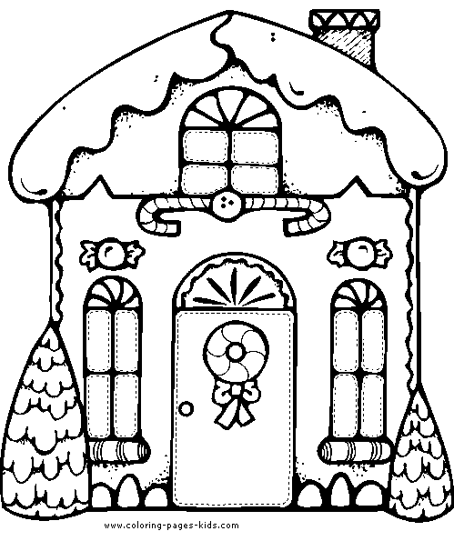 Gingerbread house color page  Christmas Coloring pages 