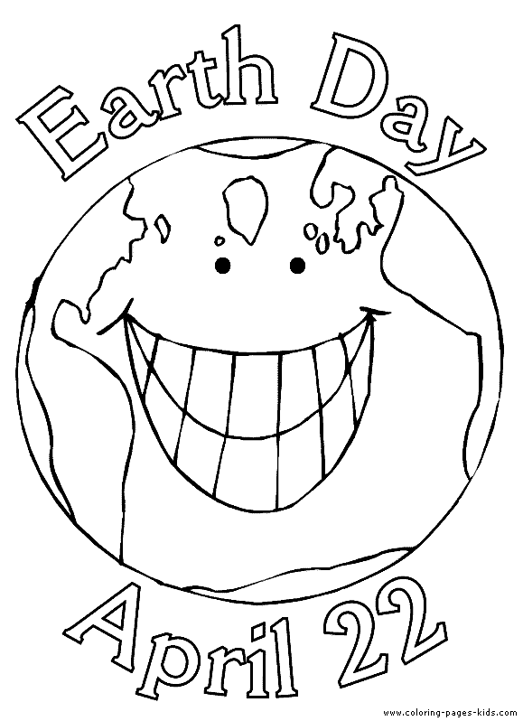 Earth Day color page, holiday coloring pages, color plate, coloring sheet,printable color picture