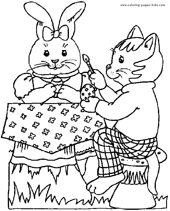 Easter Egg Painting coloring page for kids