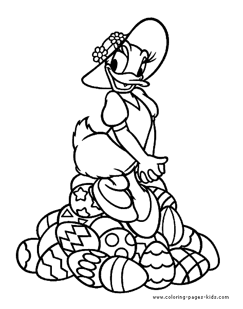 Daisy Duck Easter coloring page for kids