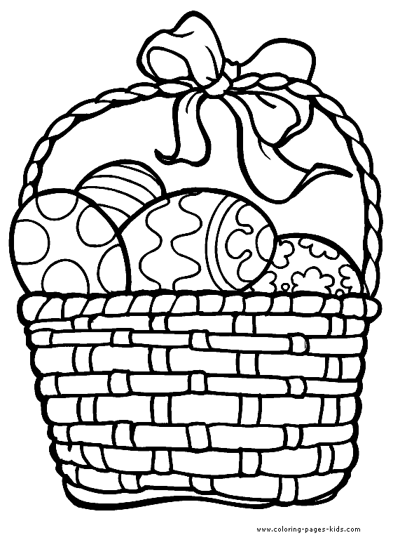 coloring pages easter eggs. Easter egg basket color page