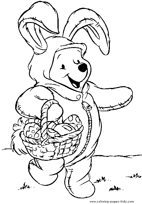 Easter Coloring Page For Kids - Winnie the Pooh Easter