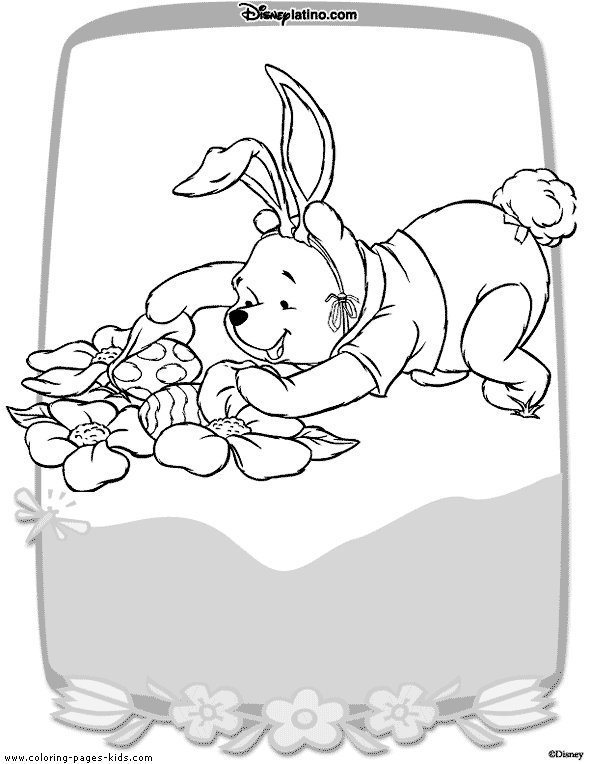 Winnie the Pooh Easter coloring picture