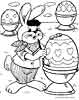 Easter Bunny Painting an Easter egg colouring sheet