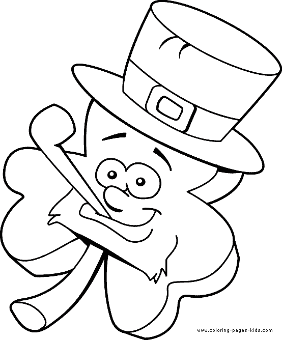 happy Clover St. Patrick's Day color page, holiday coloring pages, color plate, coloring sheet,printable color picture