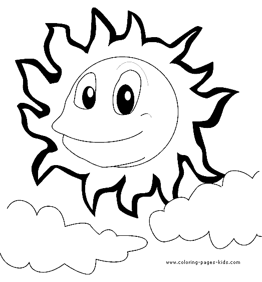 Happy sun coloring page color picture