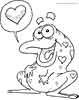 Frog love coloring page