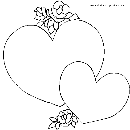Hearts Valentine's day color page, holiday coloring pages, color plate, coloring sheet,printable color picture