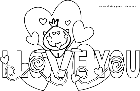 Coloring Pages Love You. Valentine#39;s day Card I love
