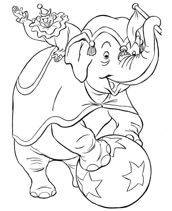 Circus Elephant Circus & Clowns color page,  coloring pages, color plate, coloring sheet,printable coloring picture