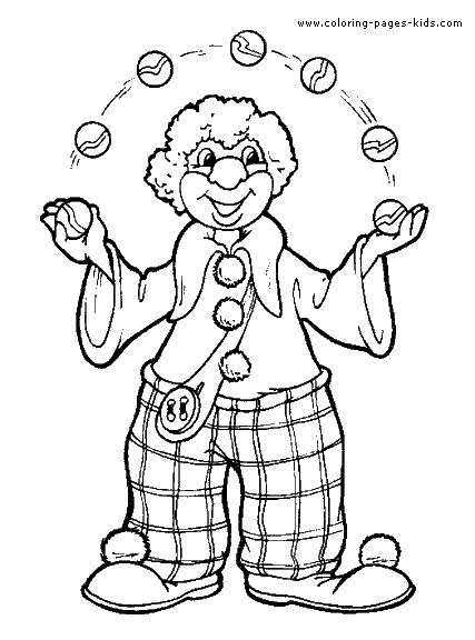 Jugling Clown Circus & Clowns color page,  coloring pages, color plate, coloring sheet,printable coloring picture