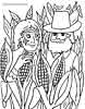 Indian and a pilgrim coloring pages for kids