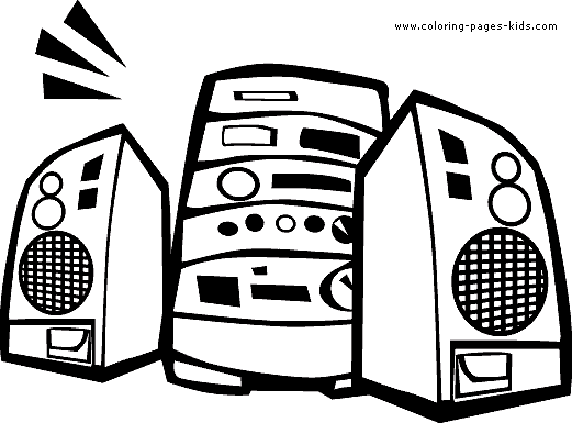 Boom Box Music color page,  coloring pages, color plate, coloring sheet,printable coloring picture