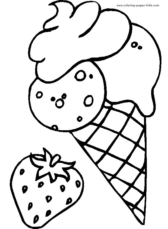 Strawberry Ice cream color page