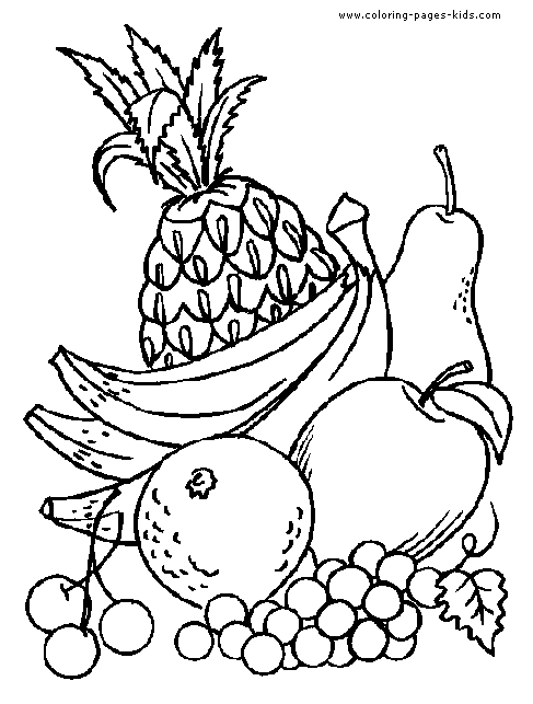 Free coloring pages of fruits