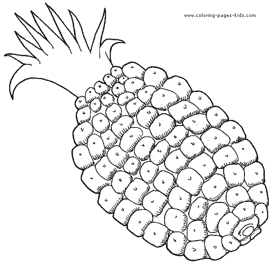 Pineapple fruit color page, Fruits coloring pages, color plate, coloring sheet,printable coloring picture