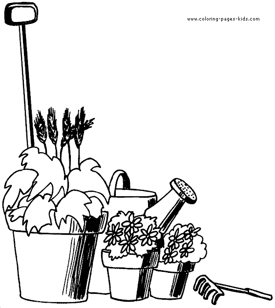 gardening tools coloring pages - photo #16