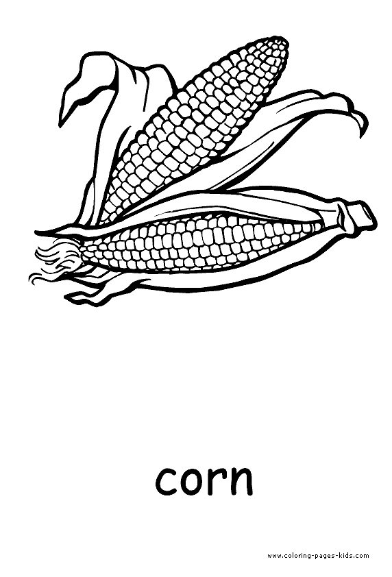 Corn Vegetable color page, coloring pages, color plate, coloring sheet,printable coloring picture