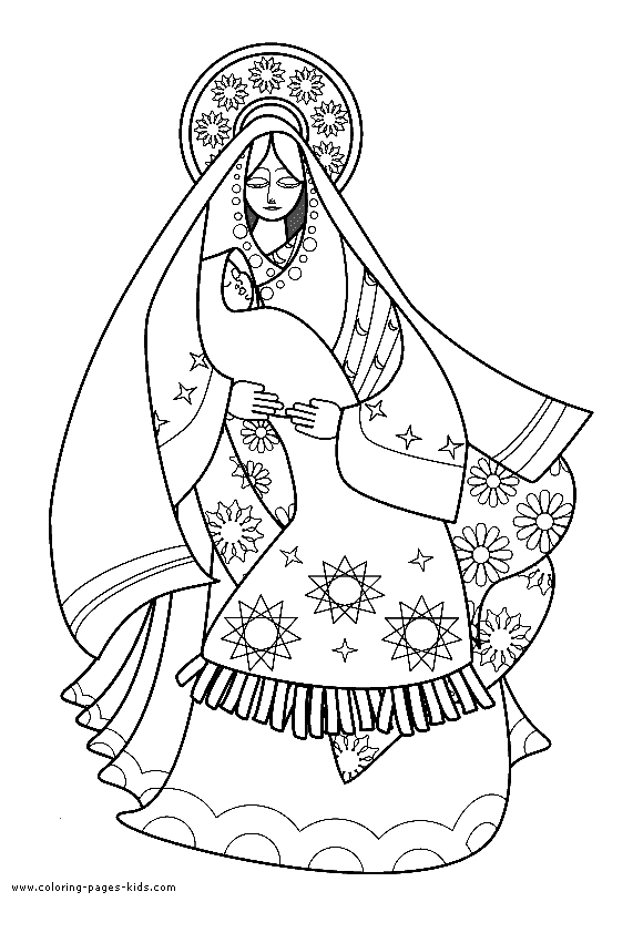 hail mary prayer coloring pages for children - photo #15